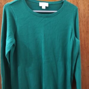 Belle by Kim Gravel Teal Crew Neck Sweater